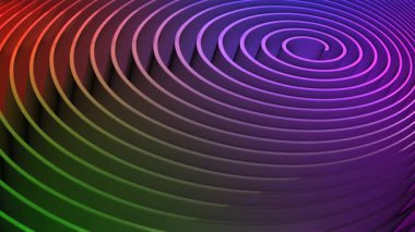 Değişen spiral, yeşil, mor ve kırmızı renkler arasında geçiş yapıyor.