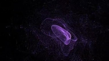 Mor kablo figürü karanlıkta sürüklenen sayısız küçük parçacık tarafından oluşturuldu.