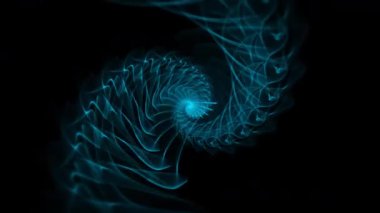 Kıvrımlı, parlak, yarı saydam, ağ benzeri katmanları olan gök mavisi spiral.