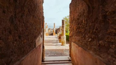 POMPEII (Pompei), İtalya, 17 APRIL 2024 - Faun Hanedanı (Casa del Fauno), Pompeii, Napoli, Campania, İtalya, M.S. 79 yılında Vesuvius tarafından gömülen antik Roma kenti