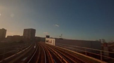 Hiç durmadan Pov Hyperlapse tren yolculuğu Londra İngiltere'de