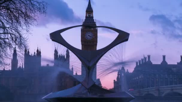 Big Ben Timelapse Crepuscolo a notte — Video Stock