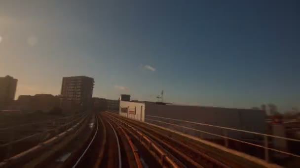 Non-stop Pov Hyperlapse treinreis in Londen Verenigd Koninkrijk — Stockvideo