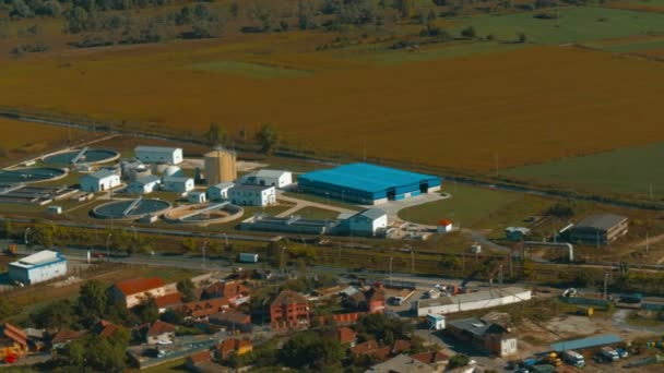 Vista panorámica de la planta de tratamiento de agua — Vídeo de stock