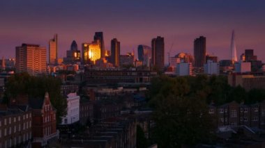 Londra akşam manzarası Timelapse