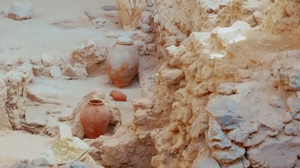 Ancient Greek Ruins Amphora Close-up — Stock Video