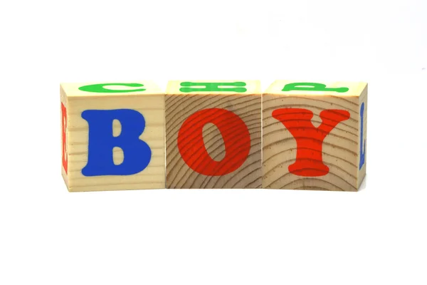 Wooden cubes with inscription Boy — Stock Photo, Image