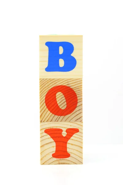 Wooden cubes with inscription Boy — Stock Photo, Image