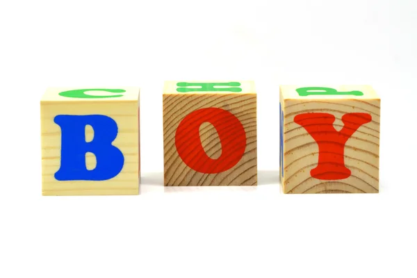 Wooden cubes with inscription Boy — Stock Photo, Image