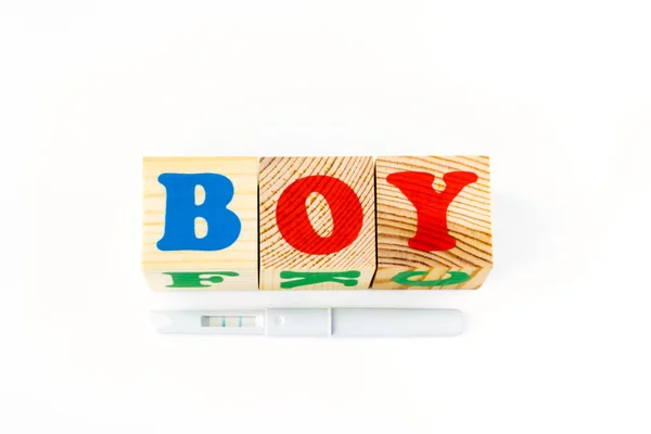 Wooden cubes with inscription Boy — Stock Photo, Image