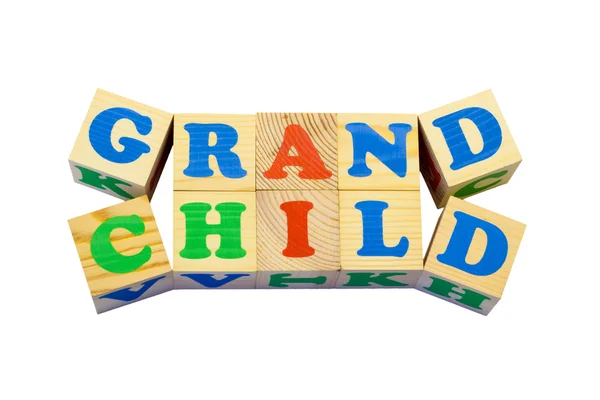 Holzwürfel mit Aufschrift Enkelkind — Stockfoto
