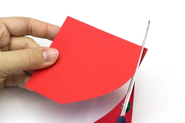 Kırmızı kalp renkli kağıt deseni oluşturma