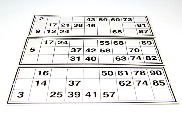 Ahşap kegs ve Loto veya bingo kartları oyun