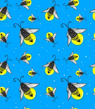 Kesintisiz çizgi çizilmiş ateş böceği böcek tasarım.