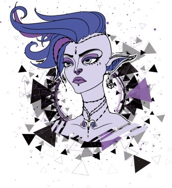 Kavramsal fantastik karakter, vektör çizim.