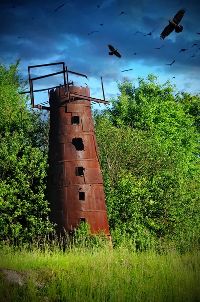 Mysticism rusty water tower — Stock Photo, Image