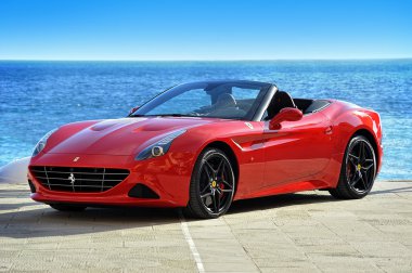 Camogli, Liguria, Italy - April 13, 2016 Ferrari California T clipart