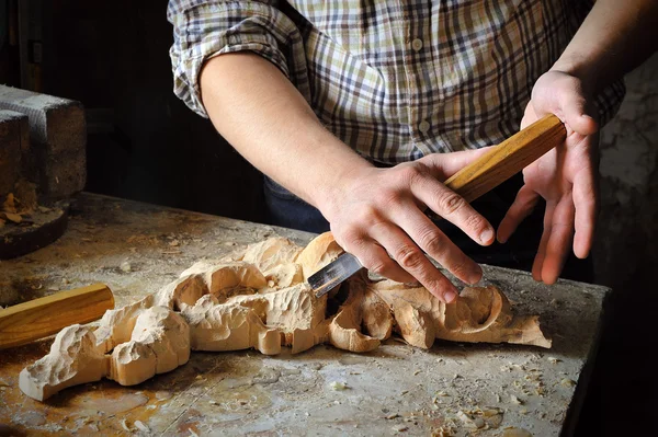 Chisel in carver workshop — Stock Photo, Image