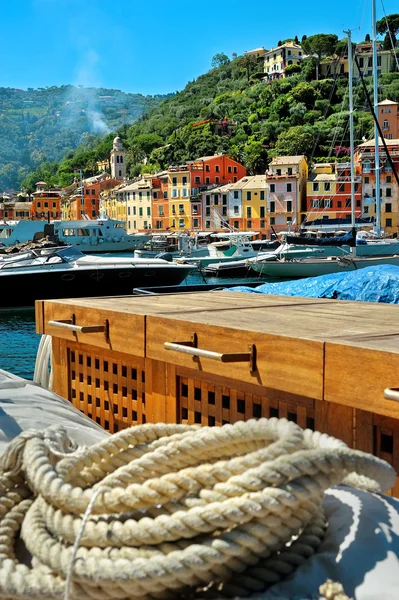 Portofino vista porto e skein corda — Foto Stock