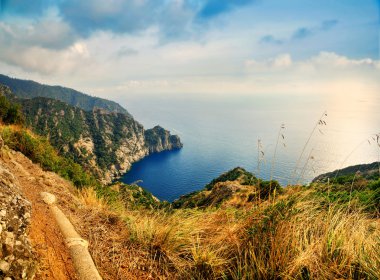 Portofino bölge doğa parkı İtalya panoramik manzaralı