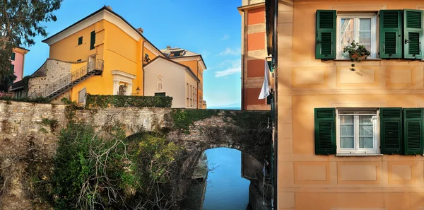 Панорама італійський будівлі і міст через канал — стокове фото