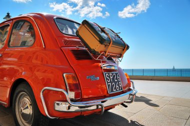Camogli, Liguria, İtalya - 20 Eylül 2015: Festival Fiat 500