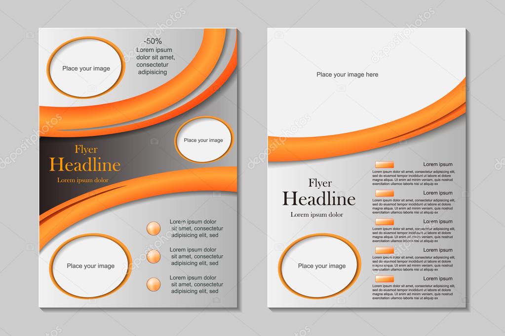 Vector flyer template design with front page and back page