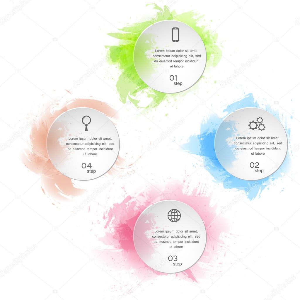 Watercolor infographics template