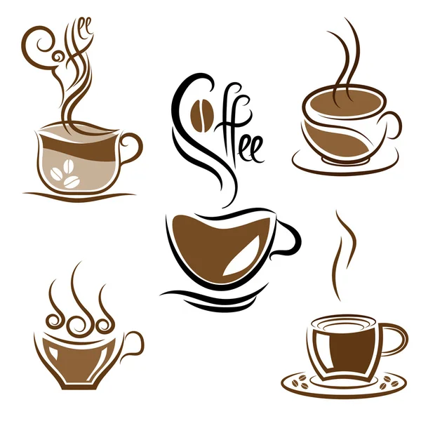 Set koffiebekers — Stockvector