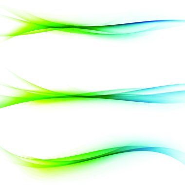 Bright green blue speed abstract lines flow minimalistic fresh swoosh seasonal spring wave transition divider editable template clipart