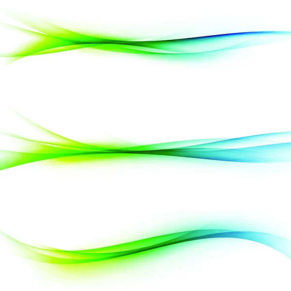 Lumineux vert bleu vitesse lignes abstraites débit minimaliste frais swoosh saisonnier printemps vague transition diviseur modèle modifiable — Image vectorielle