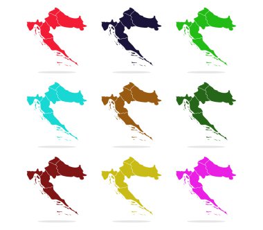 Hırvatistan Haritası bölgeler ile