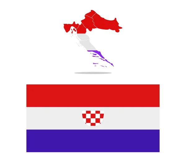 Chorvatsko Mapa s regiony — Stock fotografie