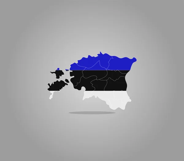 Estonia mapa con regiones — Foto de Stock