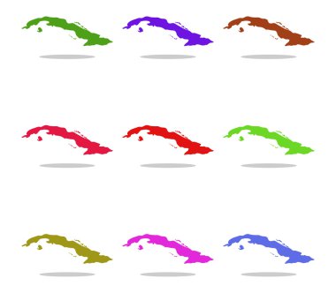 küba haritası resimli ve renkli