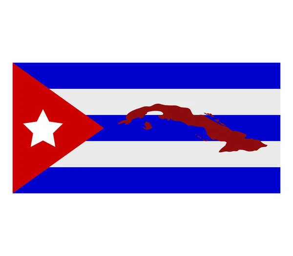 Kuba Mapa ilustrowany i kolorowy — Zdjęcie stockowe