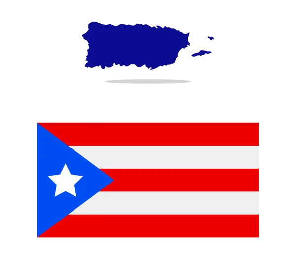 Puerto rico map illustrated and colored — Stock Photo, Image