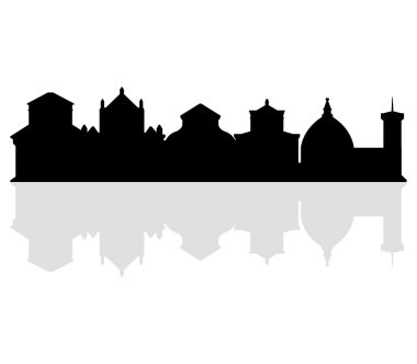 florence skyline illustrated on a white background