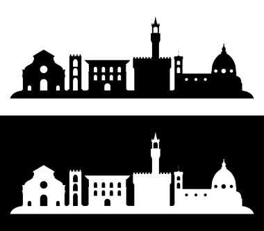 florence skyline illustrated on a white background