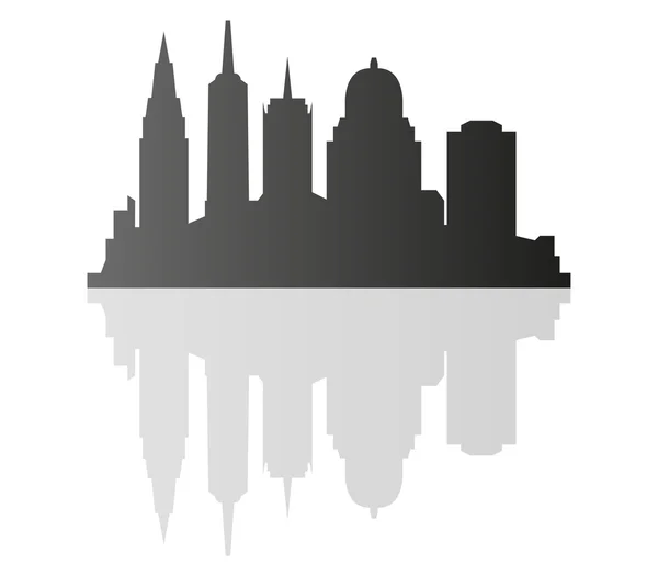 New Yorks skyline illustreras på vit bakgrund — Stockfoto