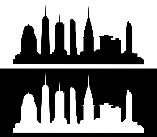 New York Skyline auf weißem Hintergrund — Stockfoto