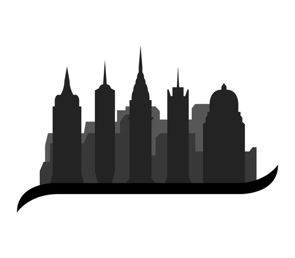 Skyline di New York illustrato su sfondo bianco — Foto Stock