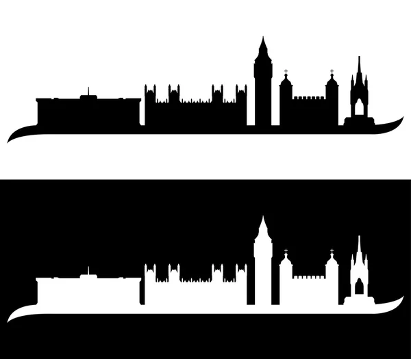 Skyline londinense ilustrado sobre un fondo blanco —  Fotos de Stock