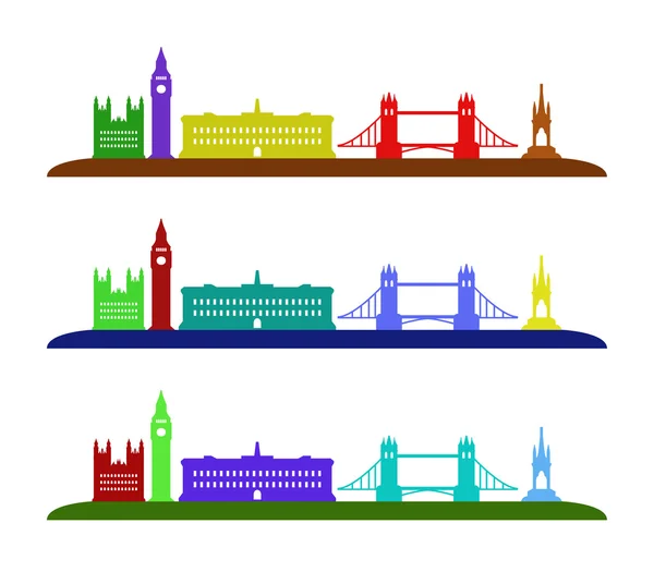 Londons Skyline bebildert und farbig — Stockfoto
