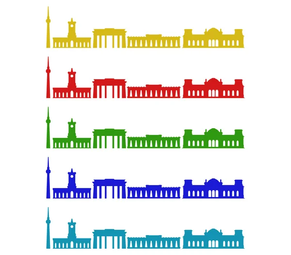 베를린 스카이 라인 일러스트와 컬러 — 스톡 사진