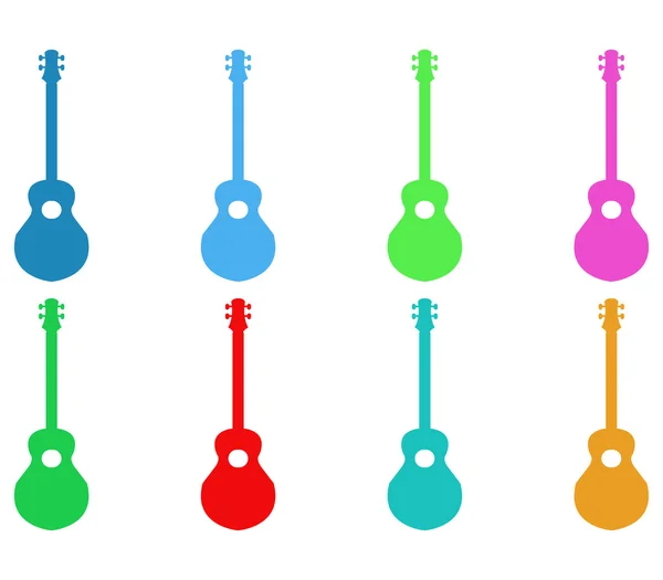 Conjunto de guitarras ilustradas y coloridas —  Fotos de Stock