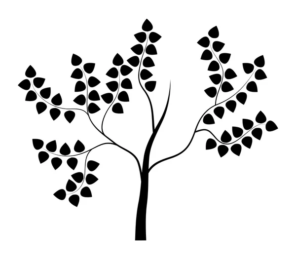 白い背景に木のシルエット — ストック写真
