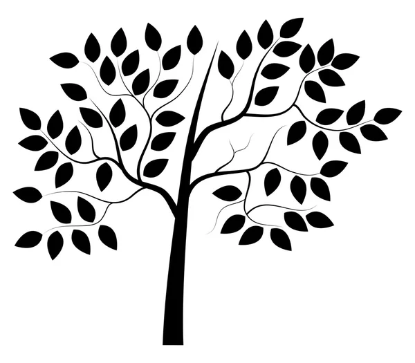 白い背景に木のシルエット — ストック写真