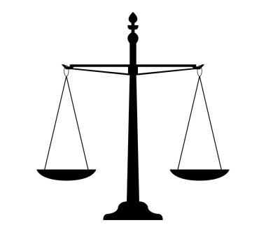 Beyaz bir arka plan üzerinde denge ikonu