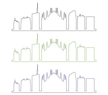 Beyaz bir arka plan üzerinde resimli milano manzarası